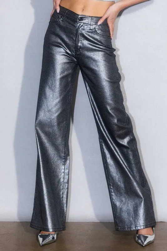 Metallic Wide leg Jeans
