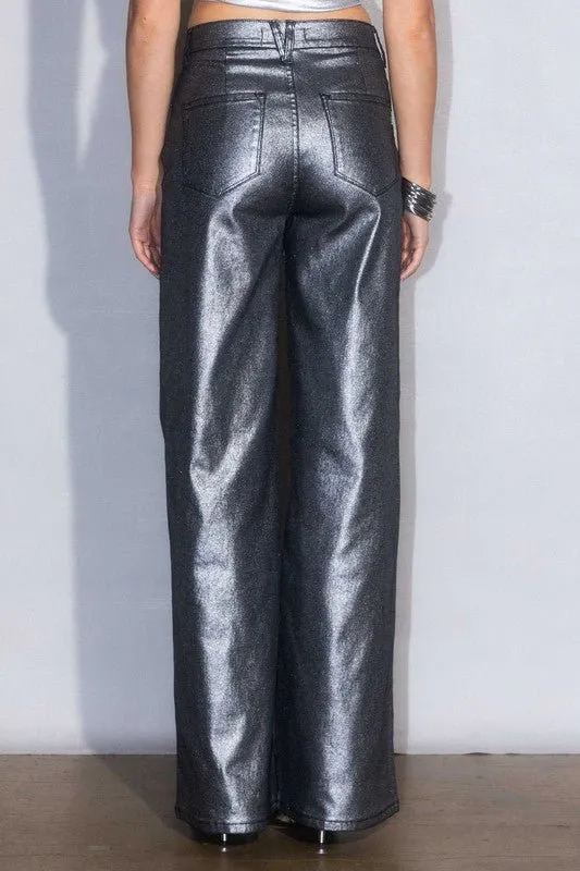 Metallic Wide leg Jeans