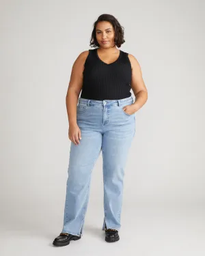 Mimi High Rise Split Hem Jeans 33 Inch - All Blue