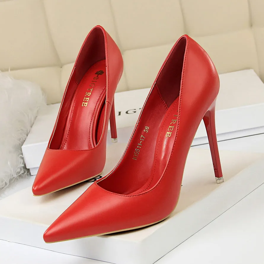 Minimalist slim high heels, women's heel splicing, pointed light top, office women's slim high heels, fashionable women's shoes