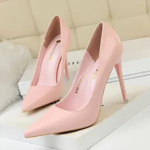 Minimalist slim high heels, women's heel splicing, pointed light top, office women's slim high heels, fashionable women's shoes