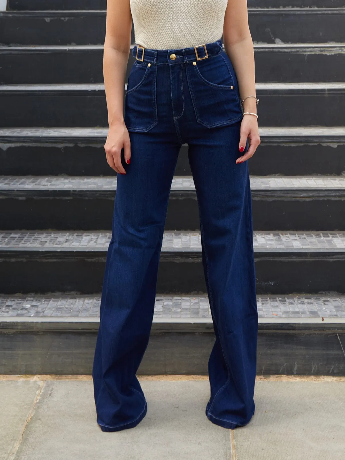 Minnie Wide Leg - Dark Denim