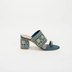 Mira Floral Kolhapuri Block Heels