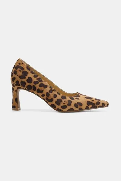 Mona Faux Suede Leopard Pumps