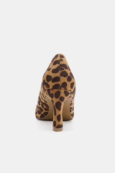 Mona Faux Suede Leopard Pumps
