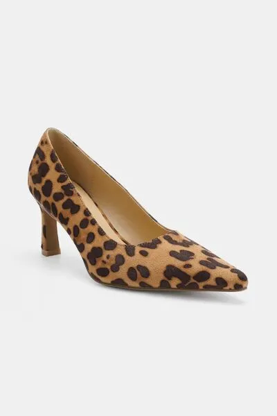 Mona Faux Suede Leopard Pumps