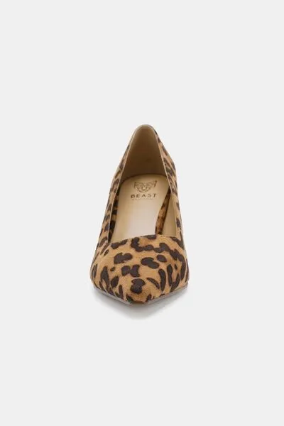 Mona Faux Suede Leopard Pumps