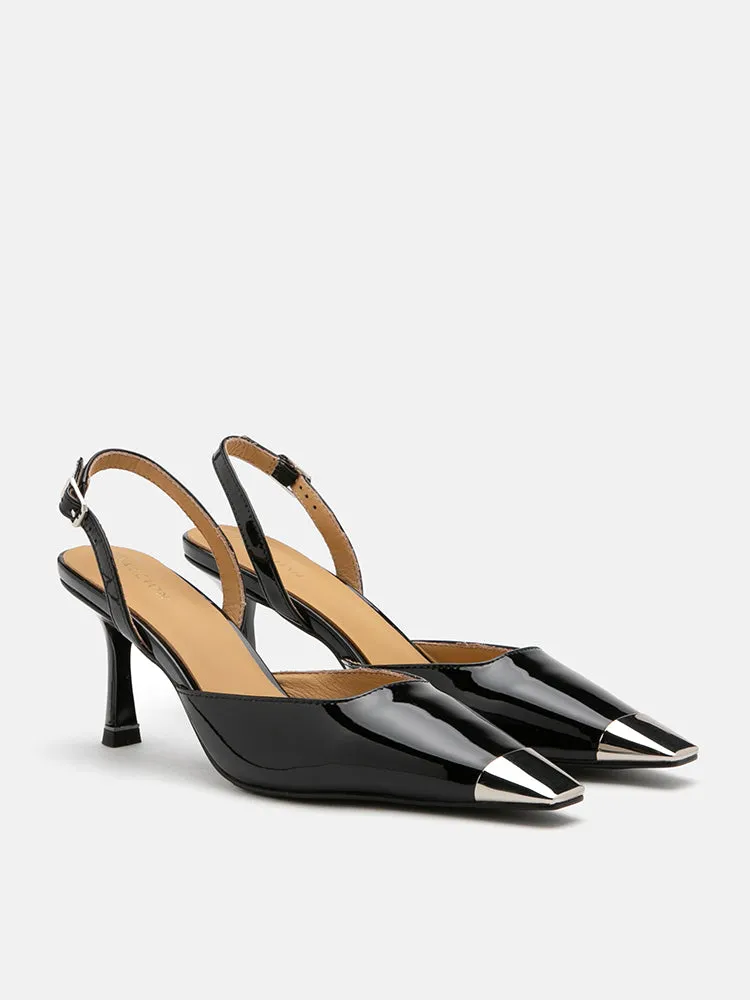 Nadia Metal Toe Cap Slingback Heels