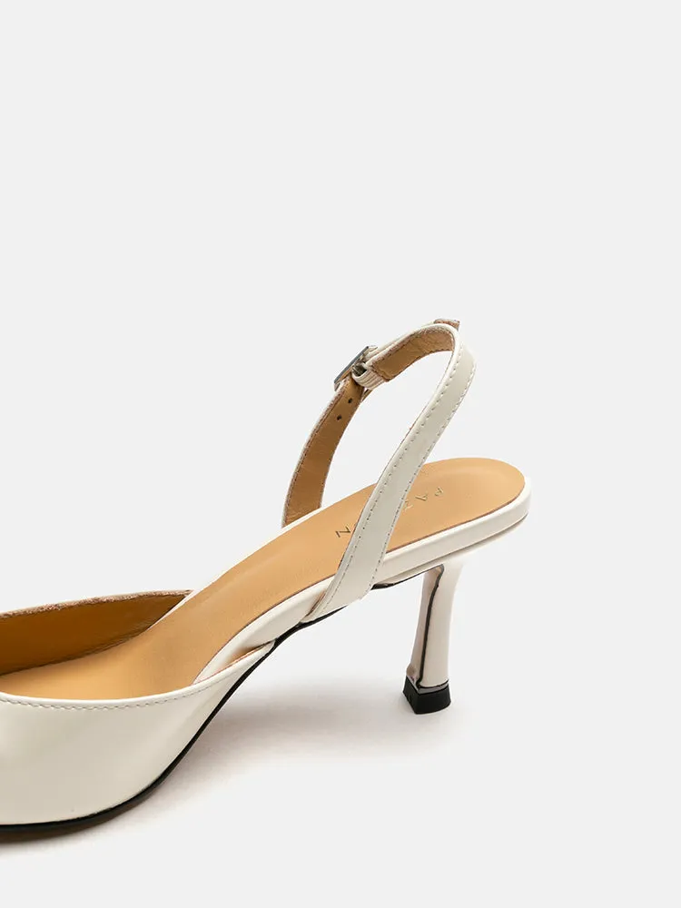 Nadia Metal Toe Cap Slingback Heels