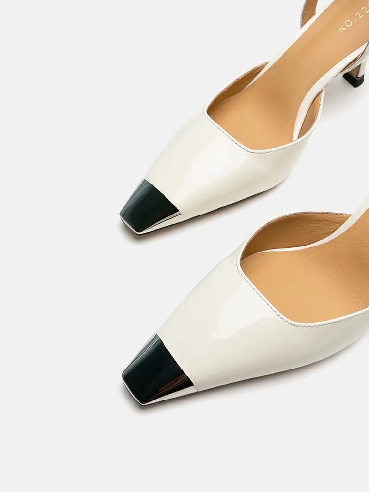 Nadia Metal Toe Cap Slingback Heels