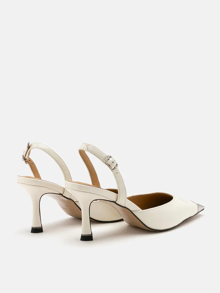 Nadia Metal Toe Cap Slingback Heels