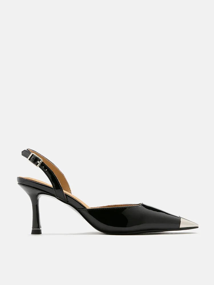 Nadia Metal Toe Cap Slingback Heels