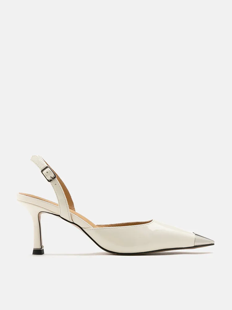 Nadia Metal Toe Cap Slingback Heels