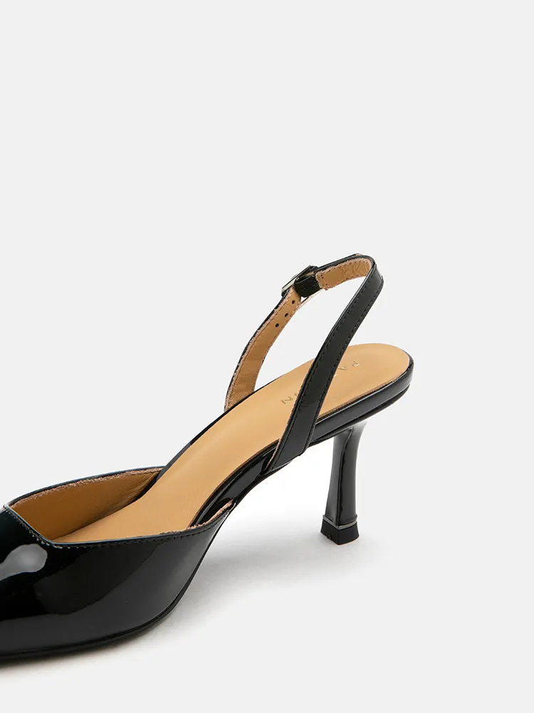 Nadia Metal Toe Cap Slingback Heels