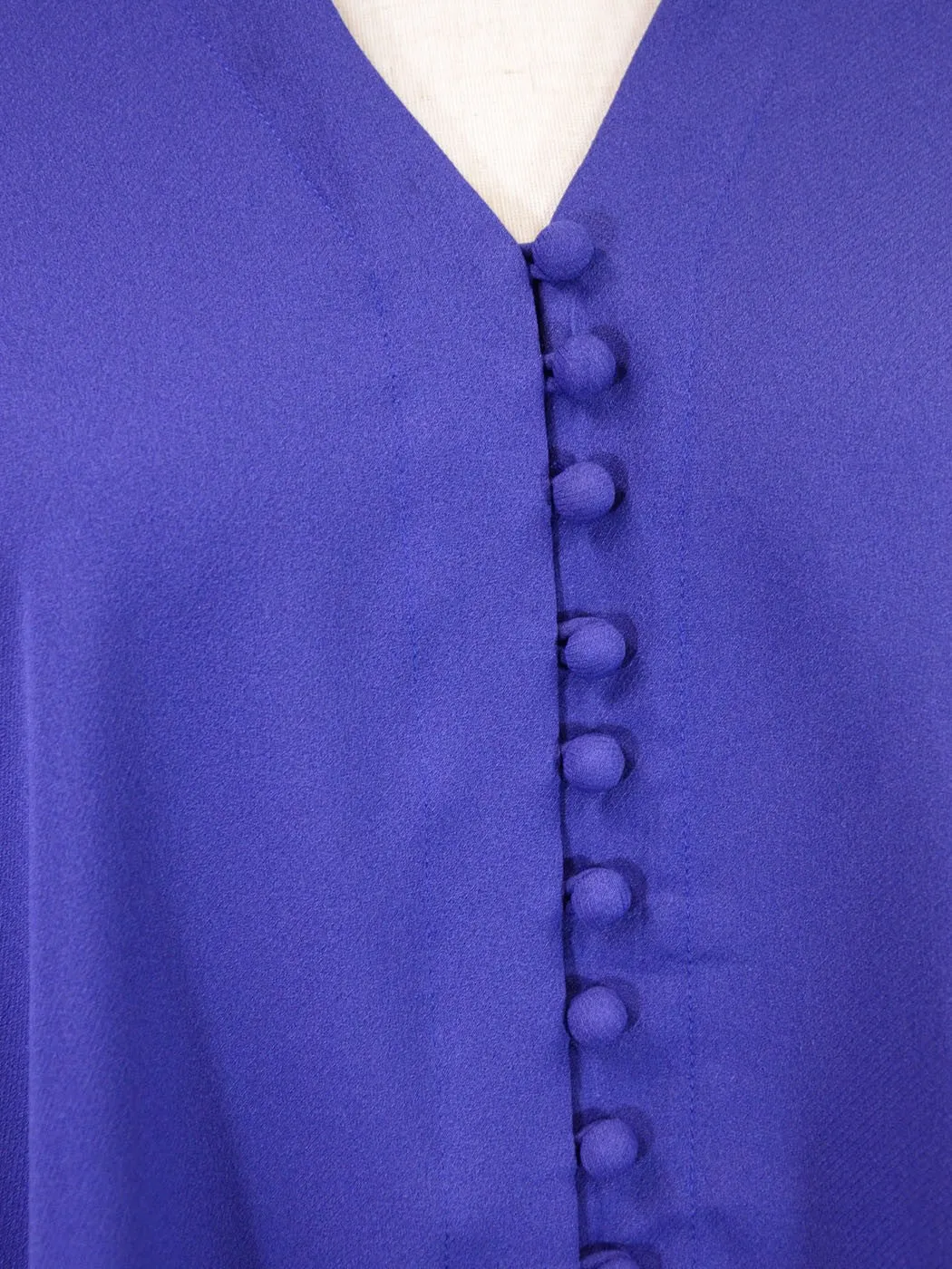 Naked Zebra Band Collar Front Button Up Long Sleeved High Low Woven Blouse