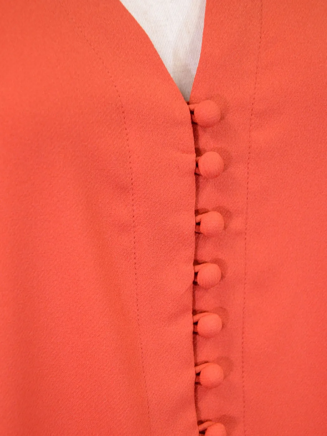 Naked Zebra Band Collar Front Button Up Long Sleeved High Low Woven Blouse