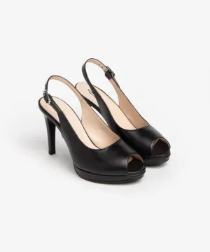 NERO GIARDINI STILETTO LEATHER PUMPS BLACK