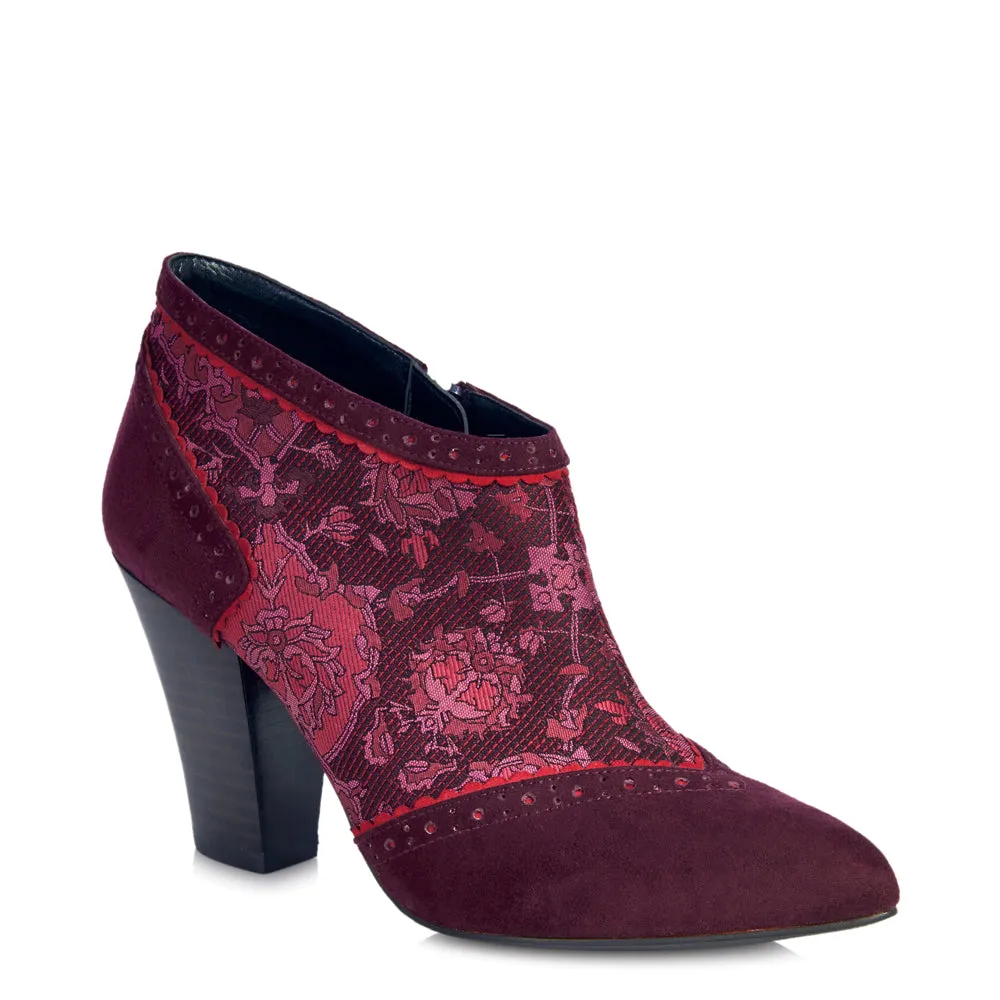 Nicola Wine Mid Heel Ankle Boots & Matching Sydney Bag by Ruby Shoo