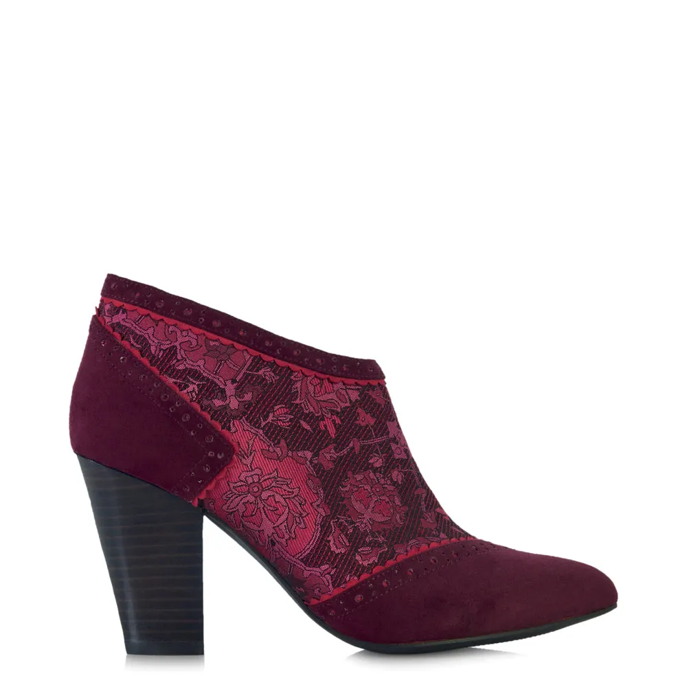 Nicola Wine Mid Heel Ankle Boots & Matching Sydney Bag by Ruby Shoo