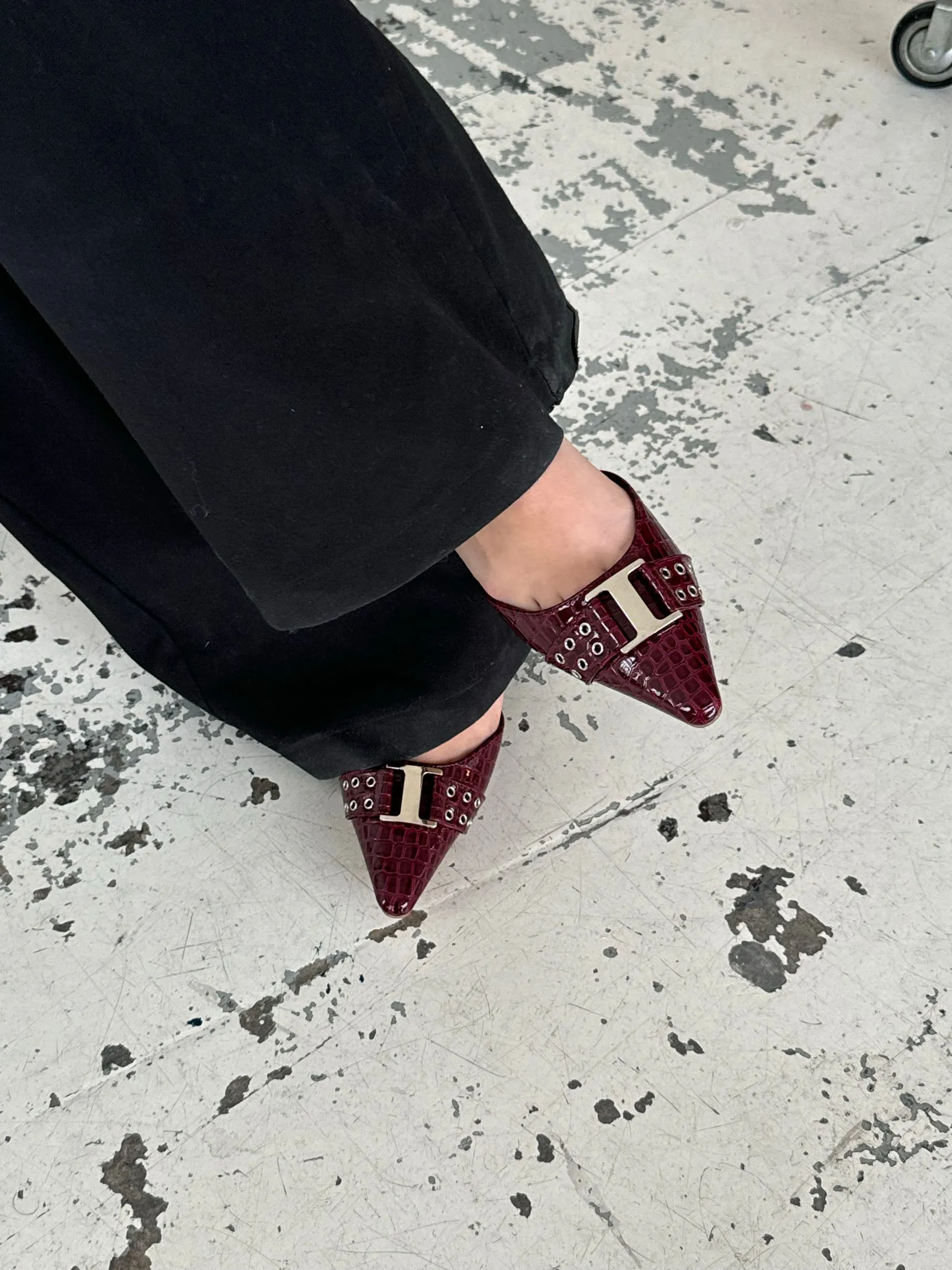Nida slingback heels with buckle - Burgundy