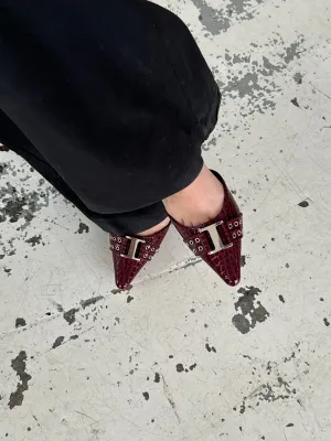 Nida slingback heels with buckle - Burgundy