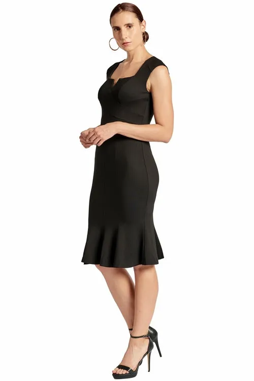 Notch Neck Mermaid Hem Ivy Midi Dress