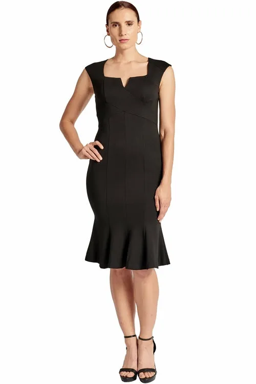Notch Neck Mermaid Hem Ivy Midi Dress