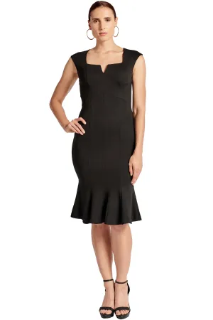 Notch Neck Mermaid Hem Ivy Midi Dress