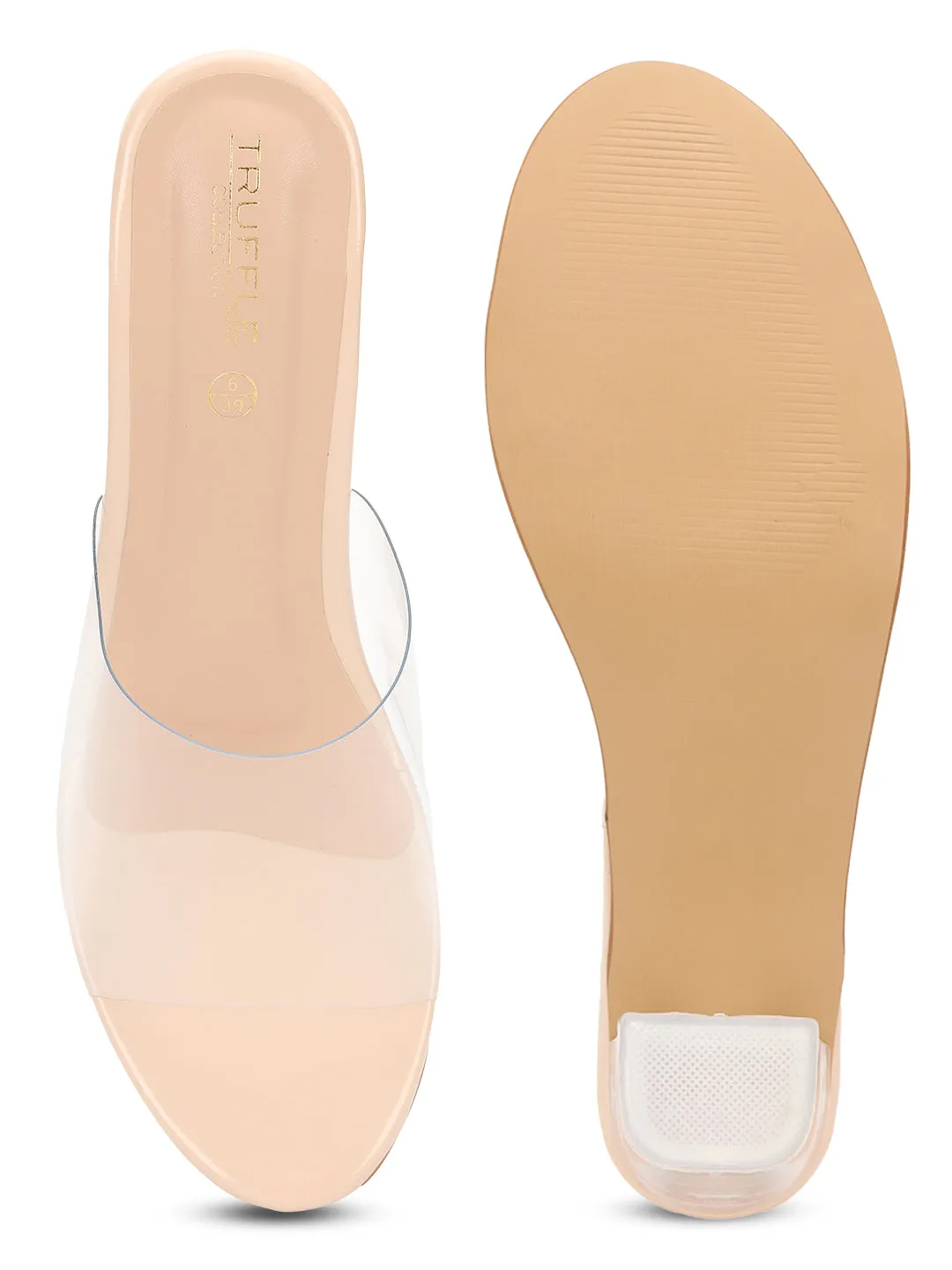 Nude Perspex Stylish Slip-On Block Mules (TC-NK-006-NUD)