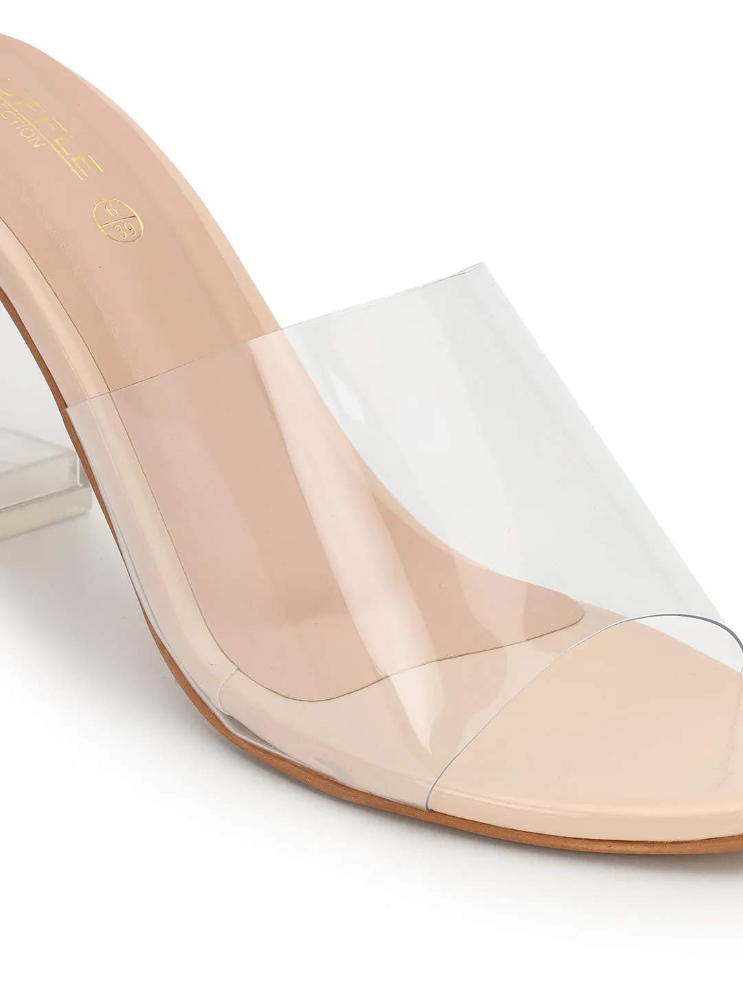 Nude Perspex Stylish Slip-On Block Mules (TC-NK-006-NUD)