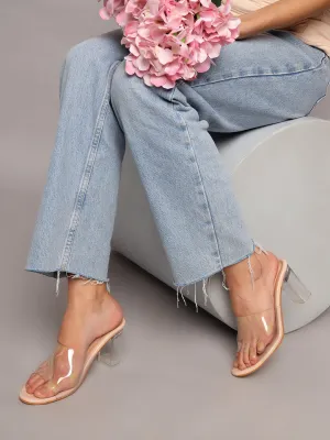 Nude Perspex Stylish Slip-On Block Mules (TC-NK-006-NUD)