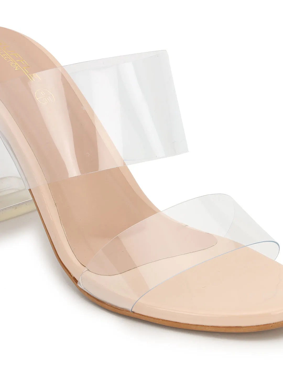 Nude Perspex Stylish Slip-On Block Mules (TC-NK-007-NUD)