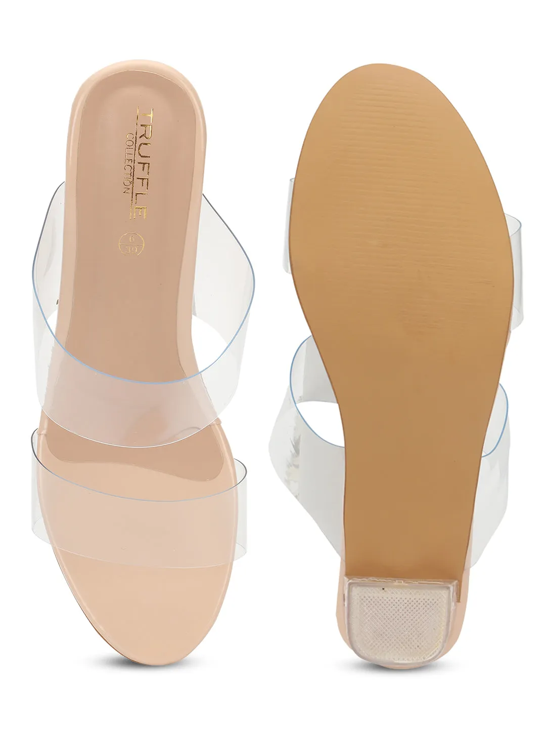 Nude Perspex Stylish Slip-On Block Mules (TC-NK-007-NUD)