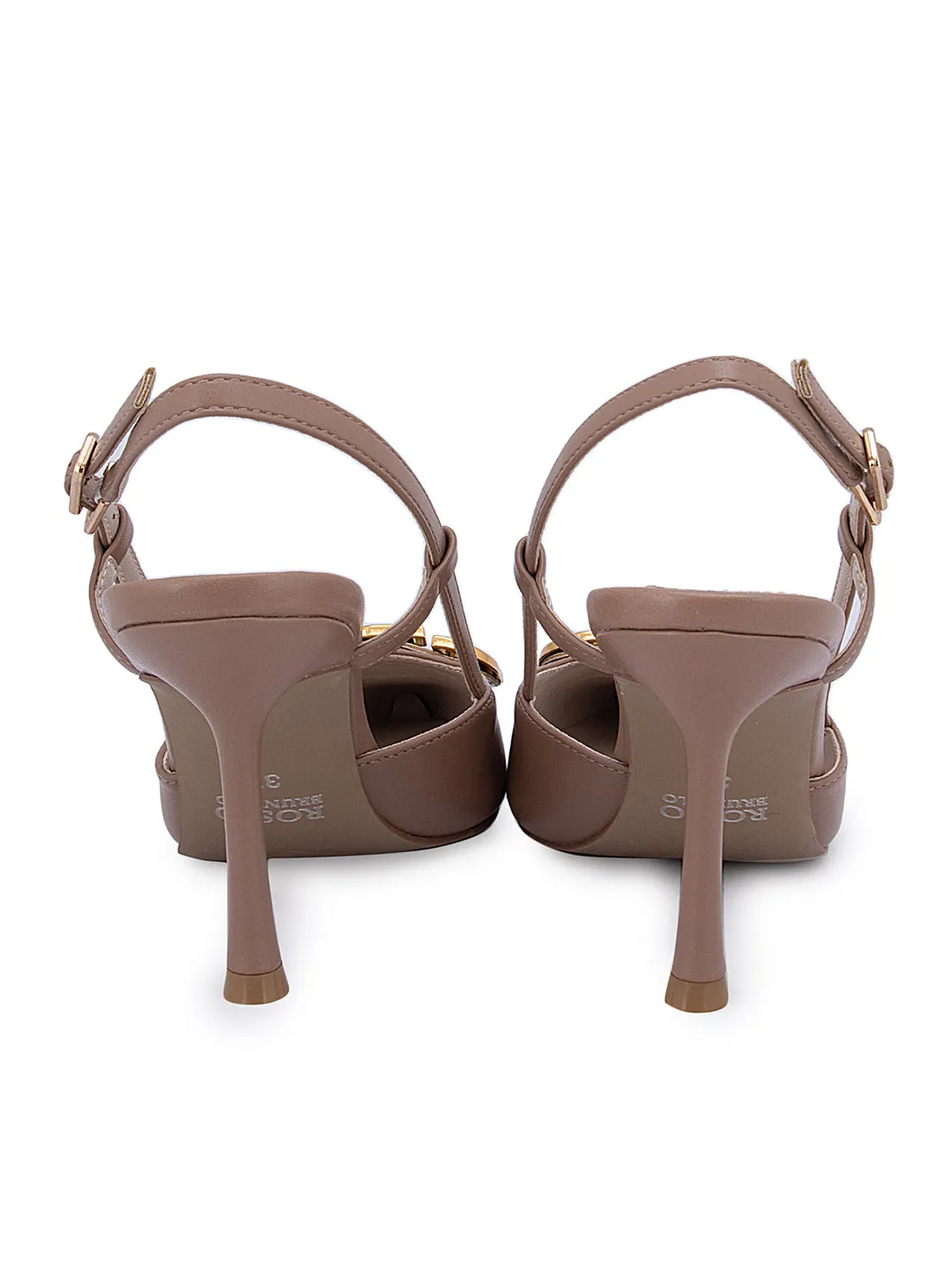 Nude Pointed Toe Slingback Heels