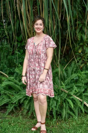 Octavia Short Dress - Gardenia Coral