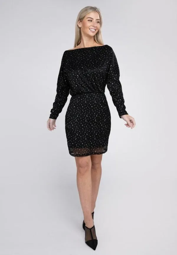 Off Shoulder Sequin Dress