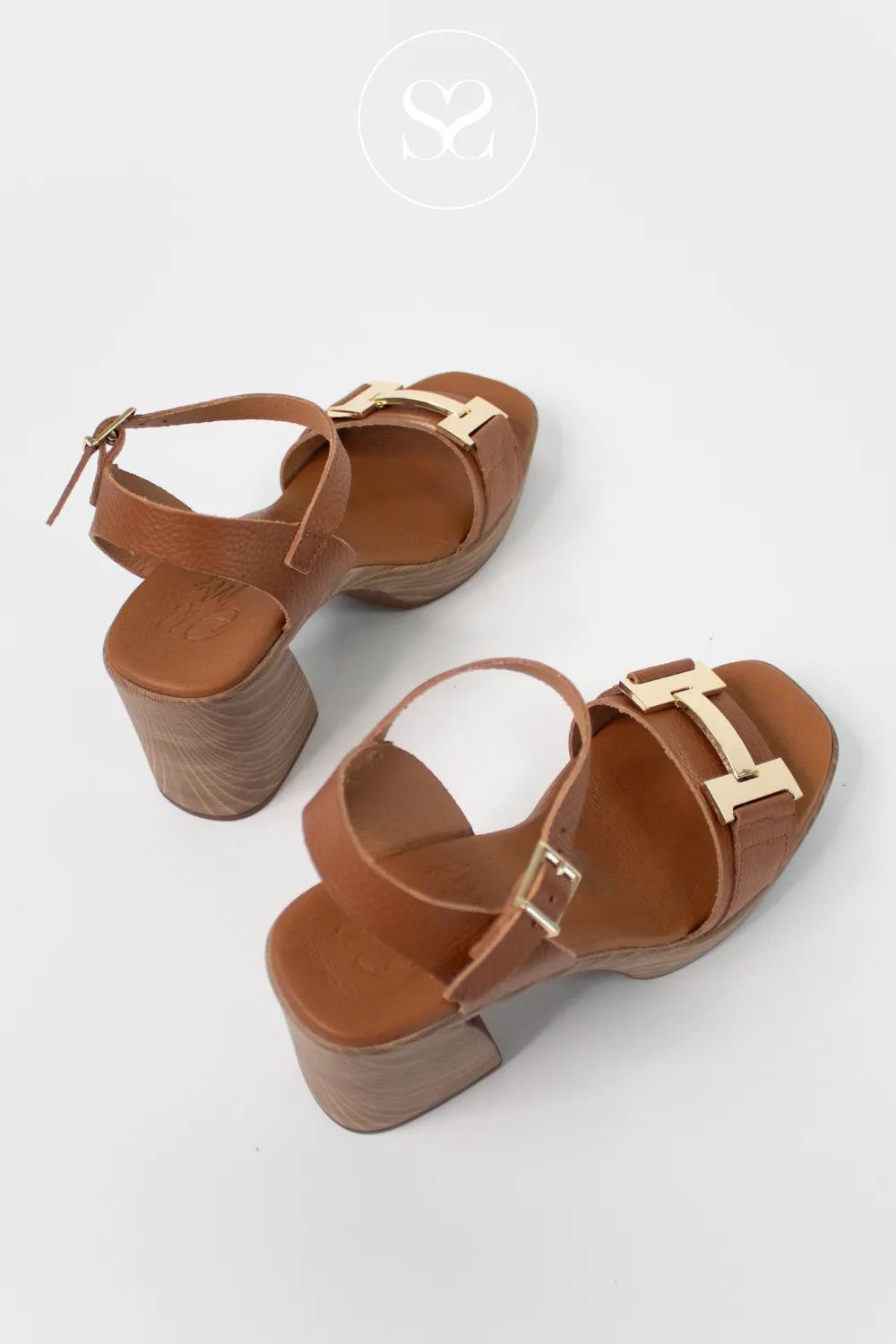 OH MY SANDALS 5636 TAN BLOCK HEEL PLATFORM SANDAL