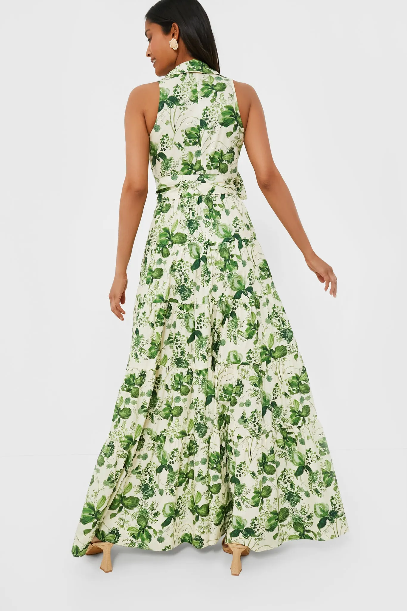 Olive Hanging Orchids Adriana Dress