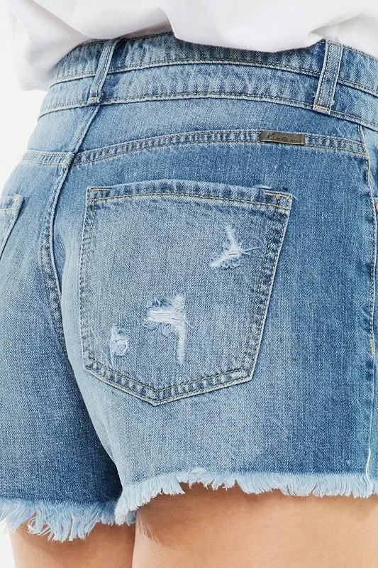 Open High Rise Mom Shorts