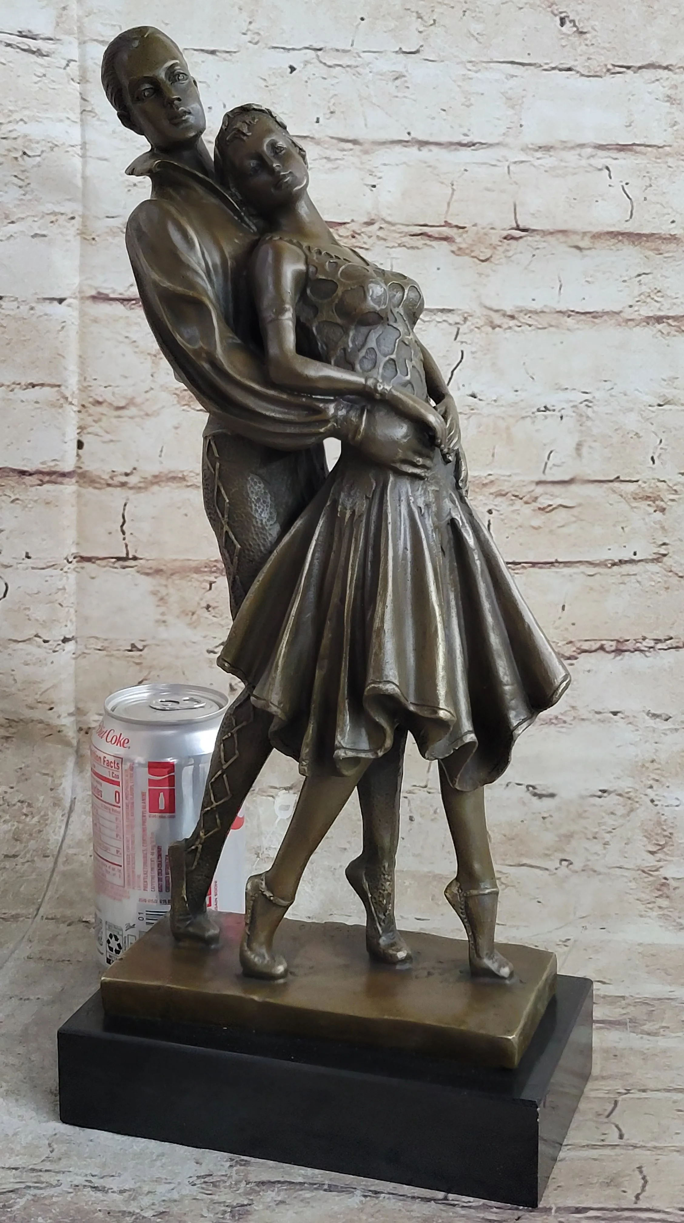 Pair of Professional Dancer Duo Ballroom Dancers Competition Bronze Sculpture