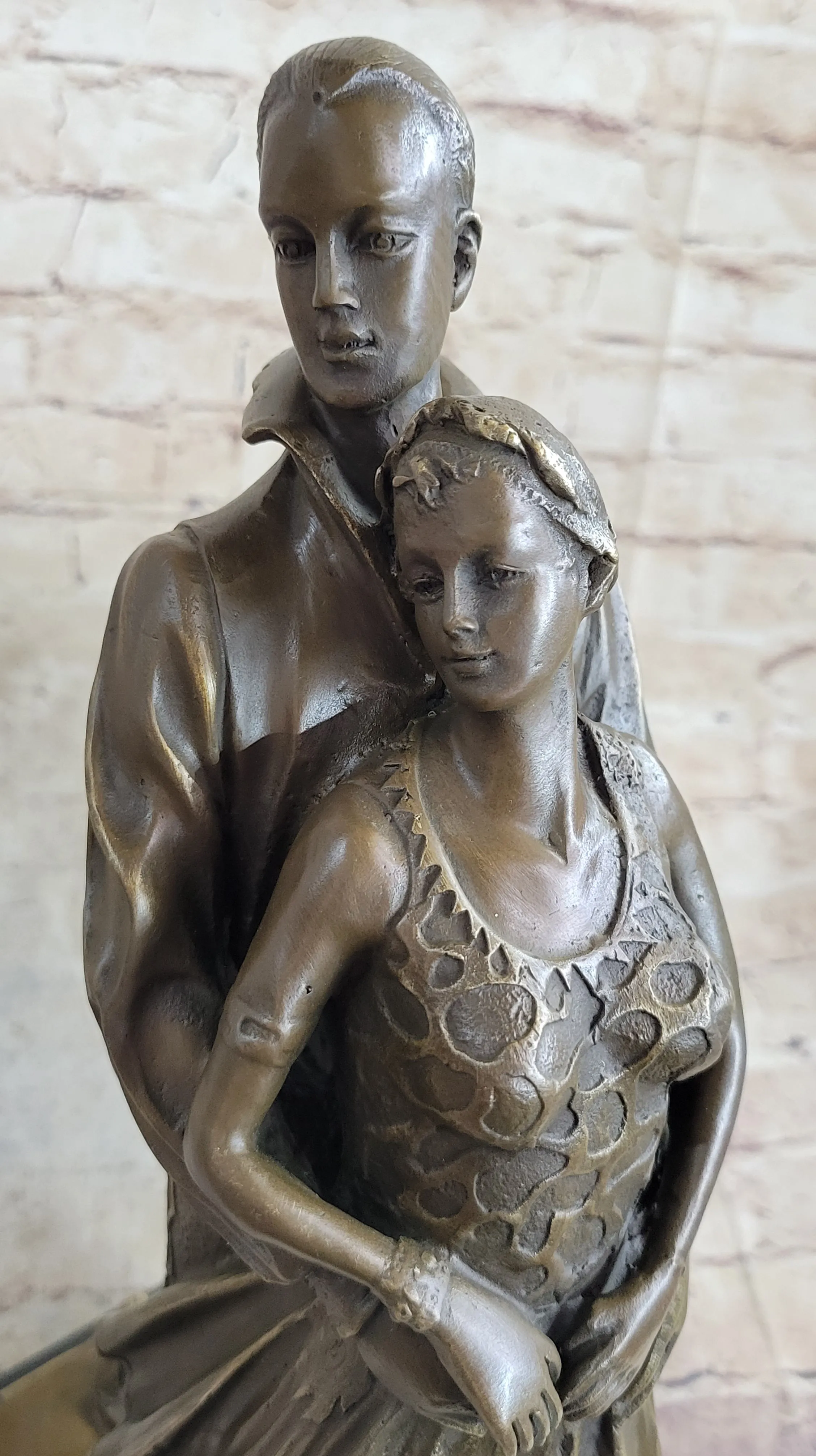 Pair of Professional Dancer Duo Ballroom Dancers Competition Bronze Sculpture