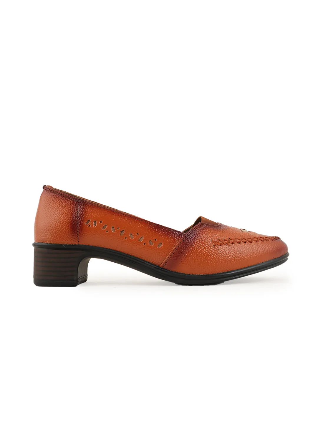 Pelle Albero Block Heel Tan Multi Ballerina