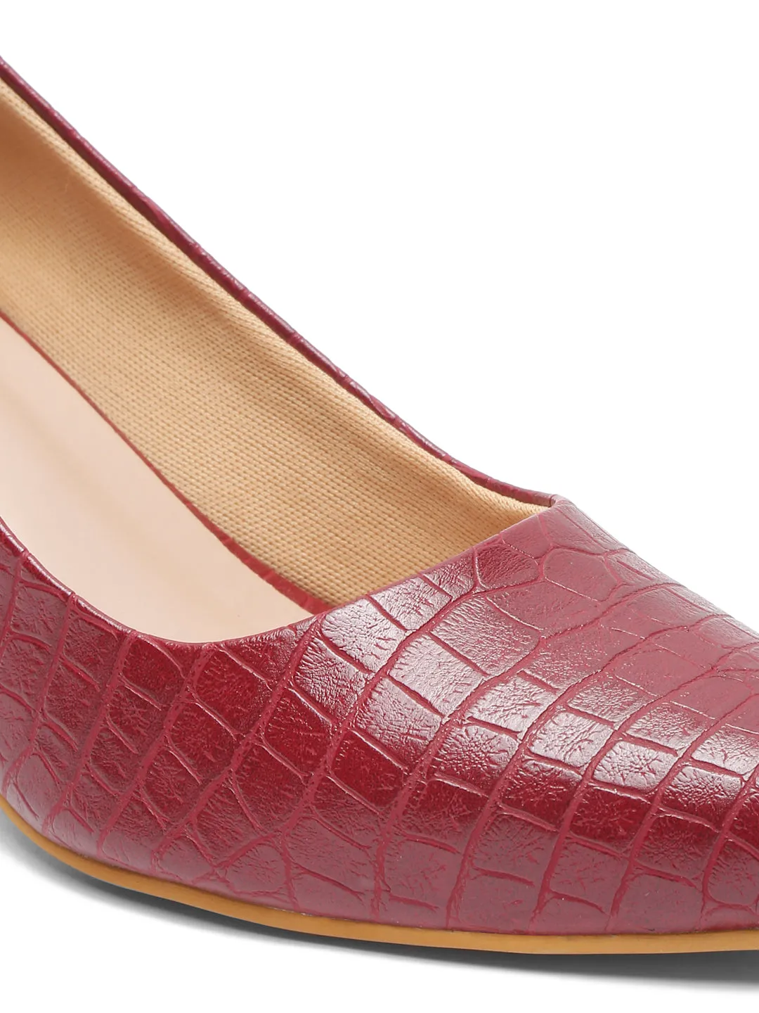 Pelle Albero Maroon Heels for Women