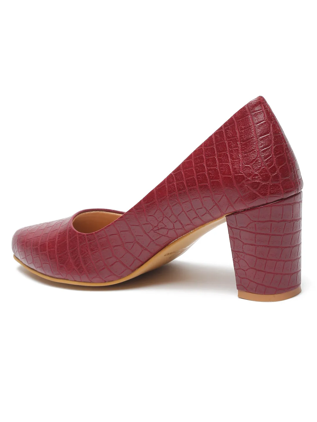 Pelle Albero Maroon Heels for Women