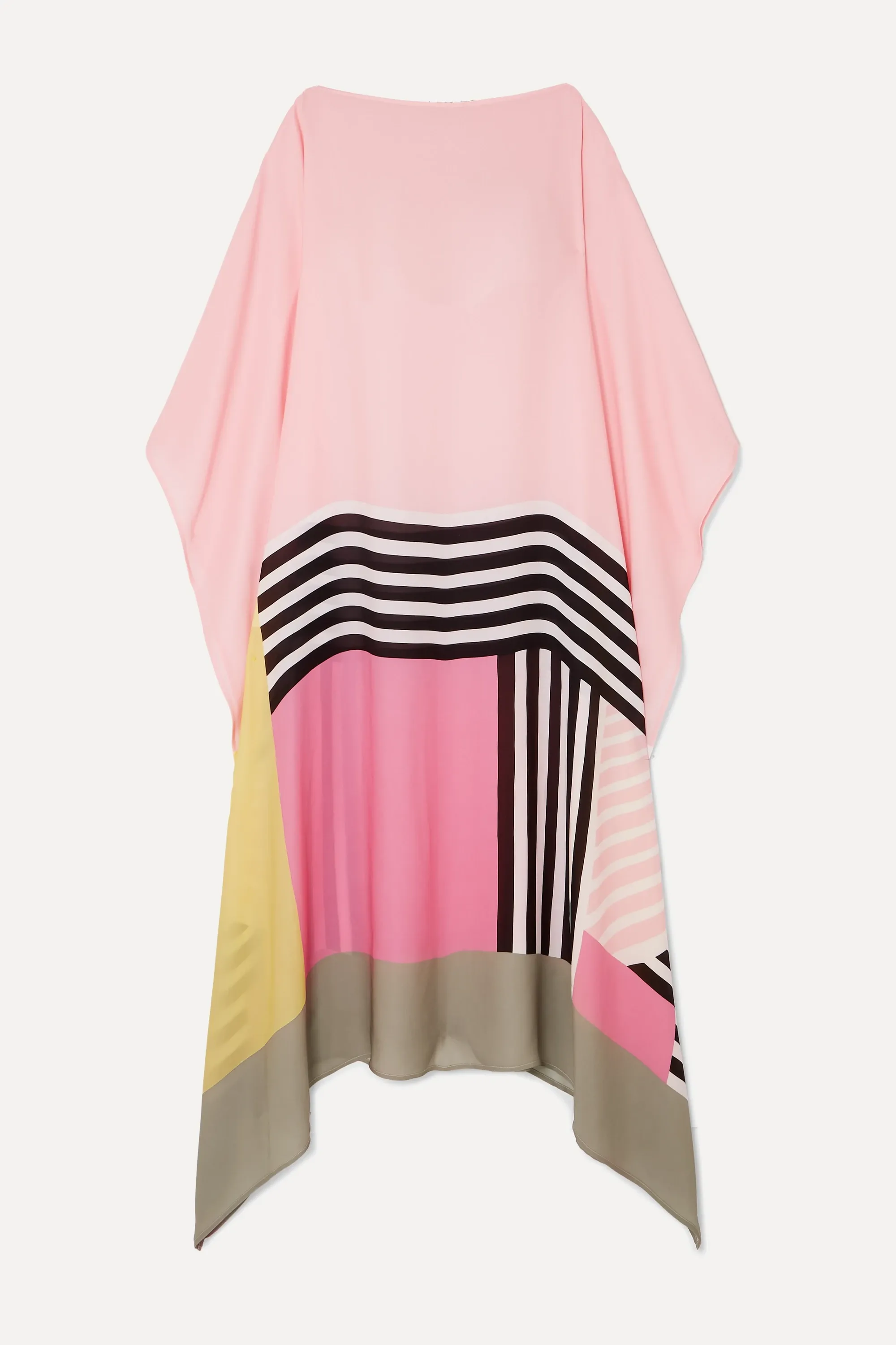Pink Rose Satin Silk Kaftan Dress