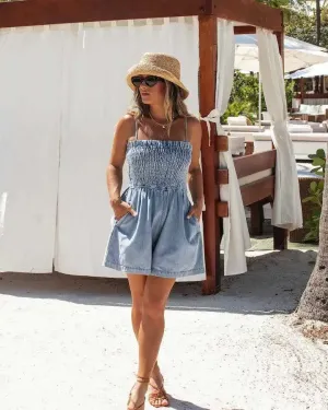 Playful Denim Women's Playsuit for Outdoor Adventures