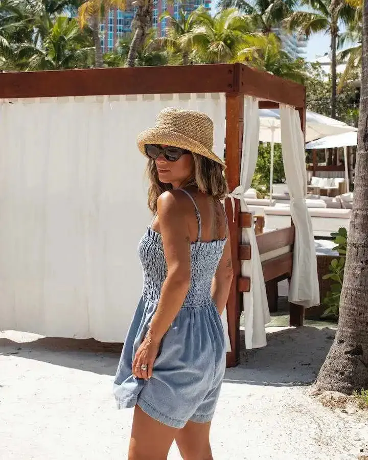Playful Denim Women's Playsuit for Outdoor Adventures