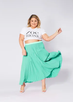 Pleated Midi Skirt - Green