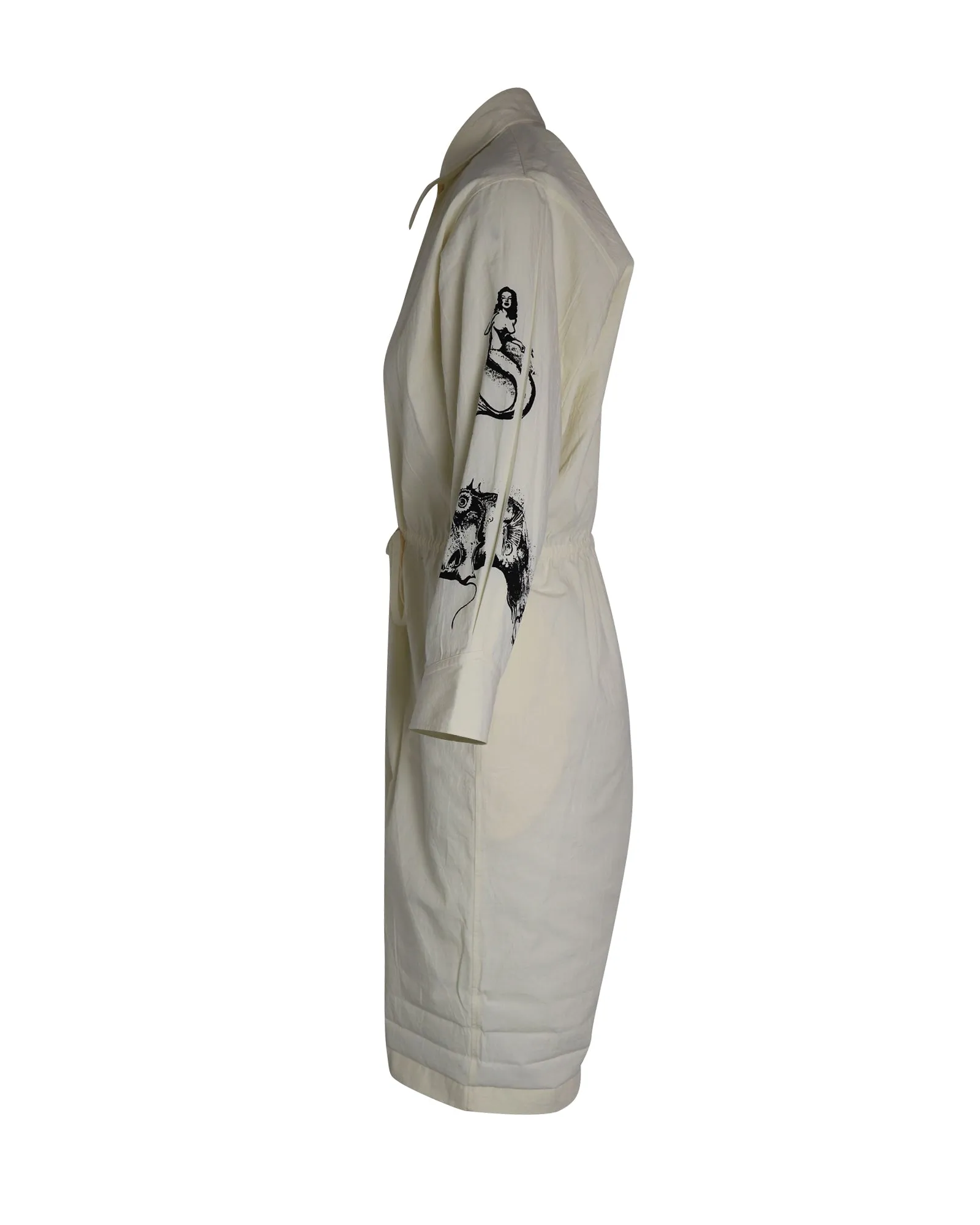 Prada Printed Chambray-Canvas Jumpsuit In White Cotton
