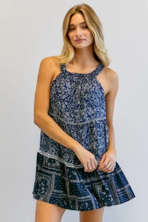 Printed Halter Neck Dress